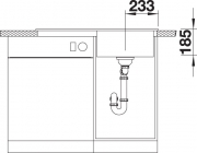 Blanco Zenar 45 S Keramik PuraPlus Becken links, Farbe magnolia gl�nzend, InFino Ablauf, 524154