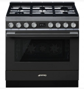 SMEG CPF9GPAND Portofino-Kochzentrum, Anthrazit, 90 cm, Gaskochmulde, Backofen Multifunktion, mit 5 Jahren Garantie!