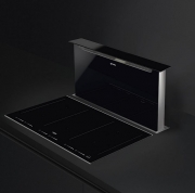 Smeg KSDD90VN-2 Downdraft-Muldenlfter, Randabsaugung vorne/hinten, Schwarzglas, 90 cm, Energieeffizienzklasse: A, mit 5 Jahren Garantie!