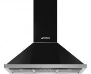 Smeg KPF9BL Dekor-Wandhaube, schwarz, 90 cm, 3 Leistungsstufen + INTENSIV, Energieeffizienzklasse: A+, mit 5 Jahren Garantie!