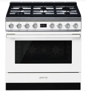 SMEG CPF9GPWHD Portofino-Kochzentrum, Wei, 90 cm, Gaskochmulde, Backofen Multifunktion, mit 5 Jahren Garantie!