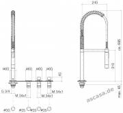 Einzelstck Dornbracht eUnit Kitchen, elektronische Funktionseinheit, mit Armatur Tara Ultra Profi, Chrom, 41270875-00