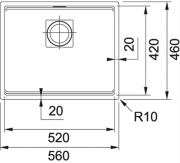 Franke Kubus 2 KNG 110-52 Fragranit+ Umbra, 125.0512.508, Unterbausple 60cm