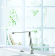 Villeroy & Boch Armatur Finera Slope Edelstahl massiv, Hochdruck Festauslauf, 927600LC