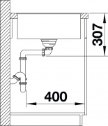 Blanco Axia III 5 S-F, flchenbndig, inkl. Glasschneidbrett, Farbe jasmin, InFino Ablauf, 523235
