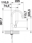 Blanco Candor-S, Edelstahl gebrstet, Hochdruck, 523121