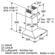 Constructa CD626650, Wandesse Walmdach Slim, Edelstahl, 60 cm, EEK: D, mit 5 Jahren Garantie!