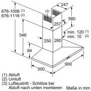 Constructa CD629650, Wandesse Walmdach Slim, Edelstahl, 90 cm, EEK: D, mit 5 Jahren Garantie!