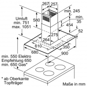 Constructa CD959652, Inselesse mit Glasschirm, Edelstahl, 90 cm, EEK: A, mit 5 Jahren Garantie!