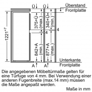 Constructa CK64544, Khlschrank integrierbar, 122 cm hoch, EEK: A+, mit 5 Jahren Garantie!