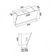 Falmec Trim, Wandhaube, ohne Front, 90 cm, mit 5 Jahren Garantie