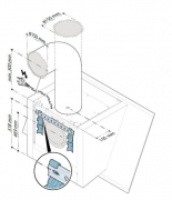 Falmec Verso, Wandhaube, Glas schwarz, 55 cm, mit 5 Jahren Garantie