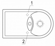 Einzelstck Villeroy & Boch Lagor Pure 50, Farbe I2 Cappuccino, Classicline, Handbettigung, Bohrung 1