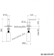 Einzelstck Dornbracht Einbau-Splmittelspender mit runder Rosette, Platin matt, 82436970-06