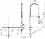 Einzelstck Dornbracht Profibrausegarnitur, Zubehr fr Armaturen Tara Classic und Tara, Platin matt, 27780970-06