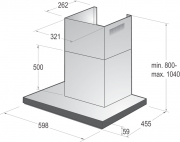 Gorenje WHT 643 E4XBG, Kaminhaube, Glas schwarz, 60 cm, EEK: B mit 5 Jahren Garantie!