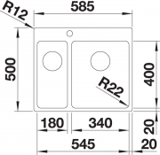 Blanco A-Style 340/180-IF/A Edelstahl Brstfinish, 523015