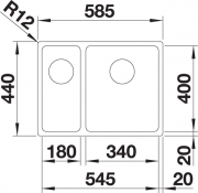 Blanco A-Style 340/180-IF Edelstahl Brstfinish, 523014