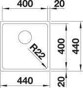 Blanco A-Style 400-U Edelstahl Brstfinish, 523007