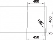 Blanco A-Style 400-U Edelstahl Brstfinish, 523007