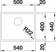 Blanco A-Style 500-U Edelstahl Brstfinish, 523010