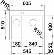 Blanco C-Style 340/180-IF/A Edelstahl Brstfinish, 522248