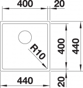 Blanco C-Style 400-U Edelstahl Brstfinish, 522240