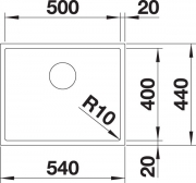 Blanco C-Style 500-U Edelstahl Brstfinish, 522243
