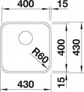 Blanco S-Style 400-U Edelstahl Brstfinish, 522237