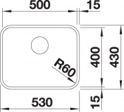 Blanco S-Style 500-U Edelstahl Brstfinish, 522238