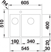 Blanco Z-Style 340/180-IF/A Edelstahl B�rstfinish, 522257