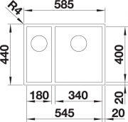 Blanco Z-Style 340/180-IF Edelstahl B�rstfinish, 522256