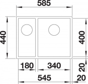 Blanco Z-Style 340/180-U Edelstahl Brstfinish, 522255