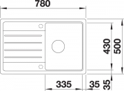 Blanco Legra 45 S Silgranit PuraDur 2, Farbe jasmin, 522204