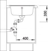 Blanco Zia 45 SL Silgranit PuraDur 2, Farbe champagner, 516732