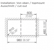 Schock Epure D-100 L A Einbau/Auflage, Roca