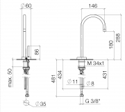 Dornbracht Tara Classic Hot & Cold Water Dispenser, Trinkwasserspender, Platin matt, 17861888-06