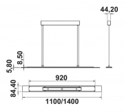 LUMICA Sun Pendel LED, Pendelleuchte Edelstahl/Glas, 110 cm, 7065007