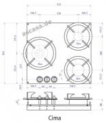 PITT by Reginox Cima Professional Gas-Modul fr Erdgasbetrieb, 3 Messing-Brenner
