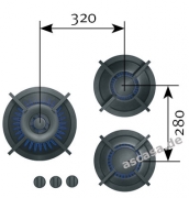 PITT by Reginox Cima Professional Gas-Modul fr Flaschengasbetrieb, 3 Messing-Brenner