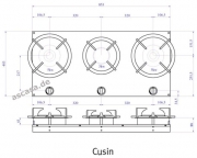PITT by Reginox Cusin Professional Gas-Modul fr Erdgasbetrieb, 3 Messing-Brenner