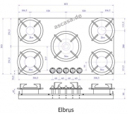 PITT by Reginox Elbrus Professional Gas-Modul fr Flaschengasbetrieb, 5 Messing-Brenner