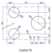 PITT by Reginox Capital XL Professional Gas-Modul fr Erdgasbetrieb, 3 Messing-Brenner