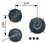 PITT by Reginox Capital XL Professional Gas-Modul fr Flaschengasbetrieb, 3 Messing-Brenner