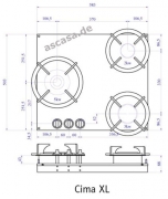 PITT by Reginox Cima XL Professional Gas-Modul fr Erdgasbetrieb, 3 Messing-Brenner