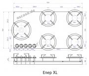 PITT by Reginox Enep XL Professional Gas-Modul fr Erdgasbetrieb, 5 Messing-Brenner
