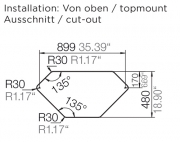 Schock Primus C-150 A Einbau/Auflage, INKL. RESTESCHALE, Volcan