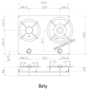 PITT by Reginox Bely Professional Gas-Modul fr Flaschengasbetrieb, 2 Messing-Brenner