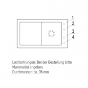Einzelstck Villeroy & Boch Timeline 50, Farbe KR Crema, Classicline, mit Handbettigung und 2 Bohrungen an Pos. 1 und 4