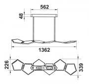 LUMICA Cingue LED, Pendelleuchte, Aluminiumgehuse, 1362 mm, 7065026